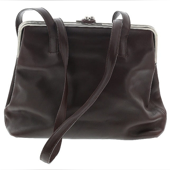 Vintage Joan & David Brown Leather Handbag - Picture 2 of 3